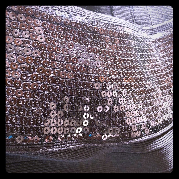 Guess off shoulder black bandage sequinned dress - Picture 2 of 5